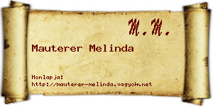 Mauterer Melinda névjegykártya